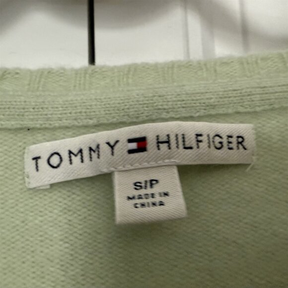 Tommy Hilfiger Pullover Sweater Colorblock Argyle Wool Angora Green Sequin - Picture 4 of 10